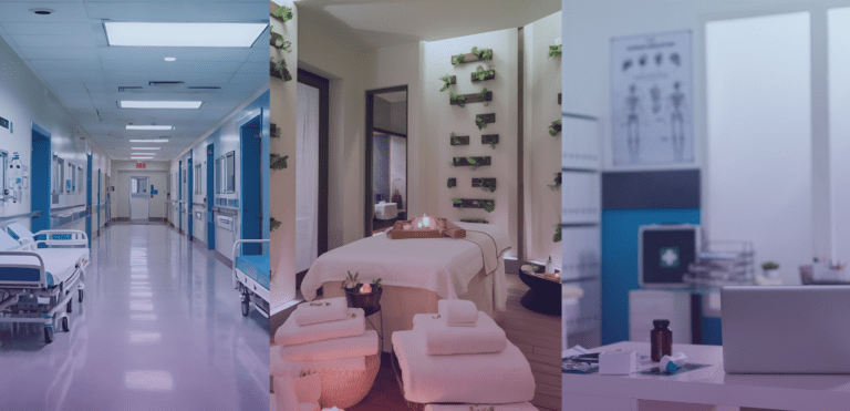 Limpieza en hospitales, consultorios y spa.